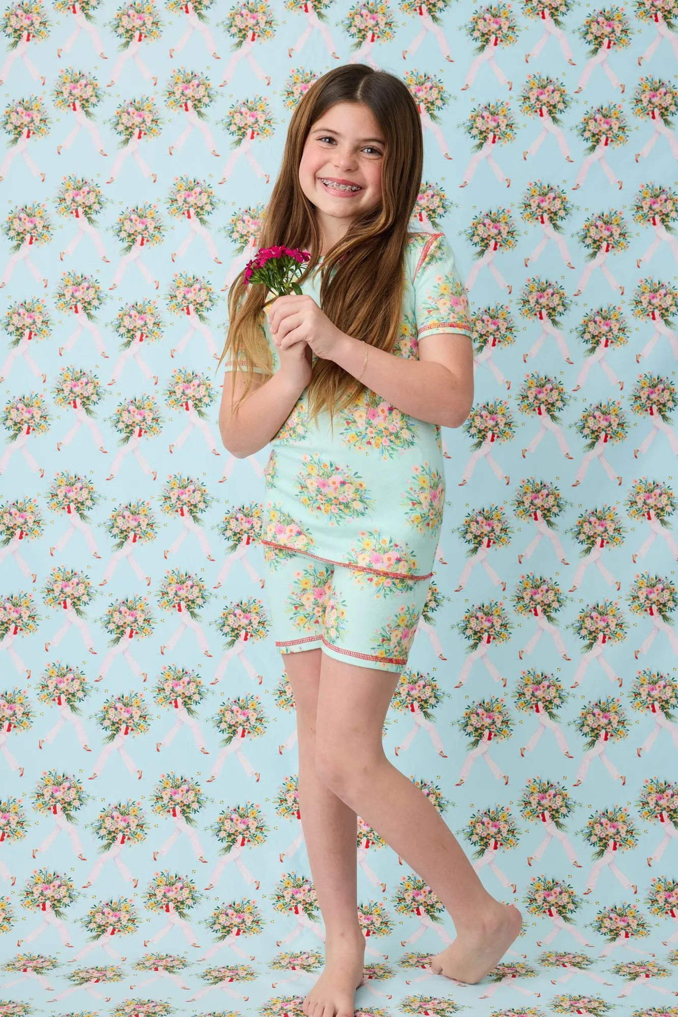 Kids P.J. Salvage Peachy | Kids>Adrian Valencia x PJS Floral Big Kid PJ Set