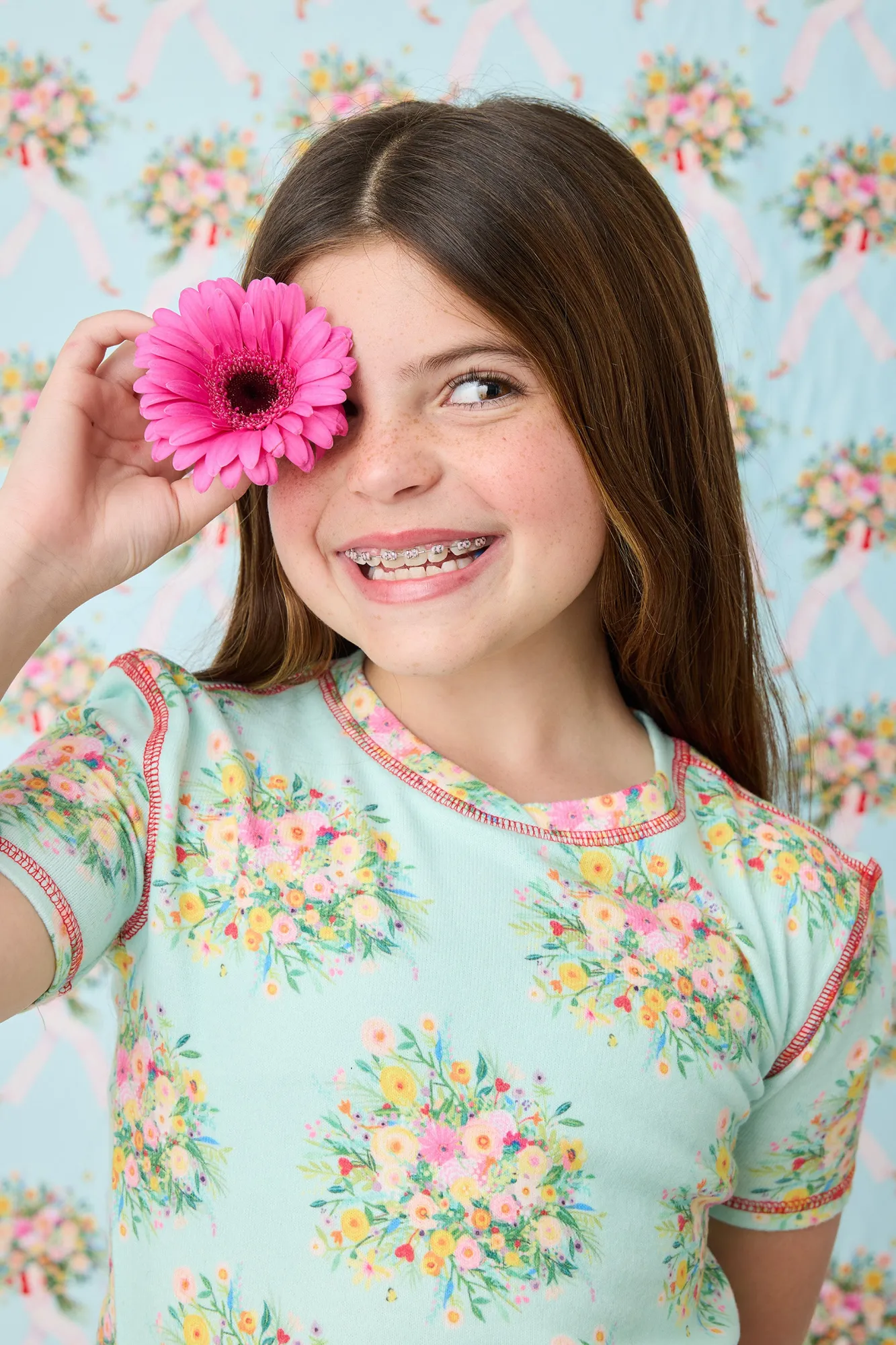 Kids P.J. Salvage Peachy | Kids>Adrian Valencia x PJS Floral Big Kid PJ Set