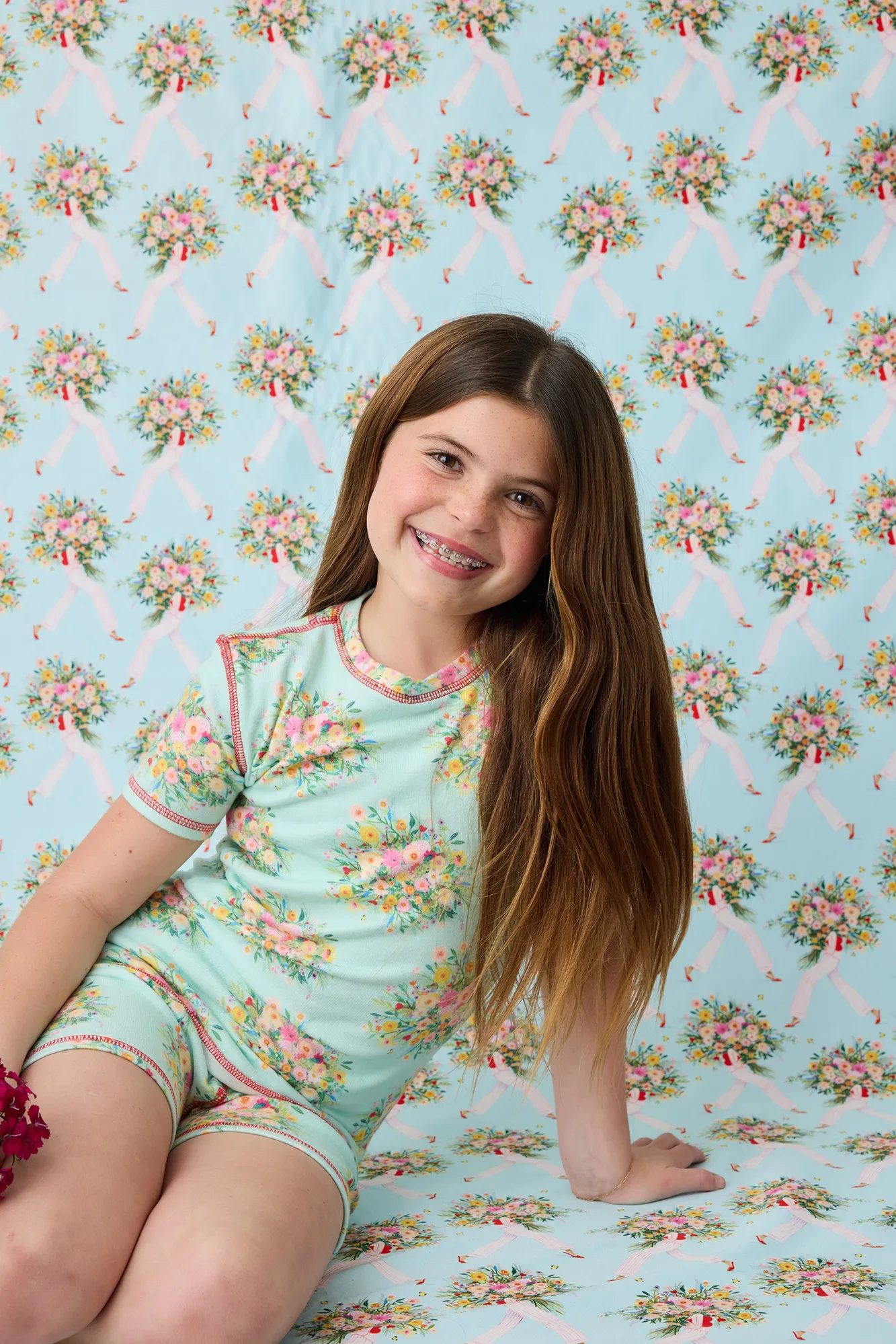 Kids P.J. Salvage Peachy | Kids>Adrian Valencia x PJS Floral Big Kid PJ Set