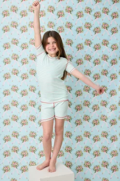 Kids P.J. Salvage Stripes | Peachy>Adrian Valencia x PJS Striped Big Kid PJ Set