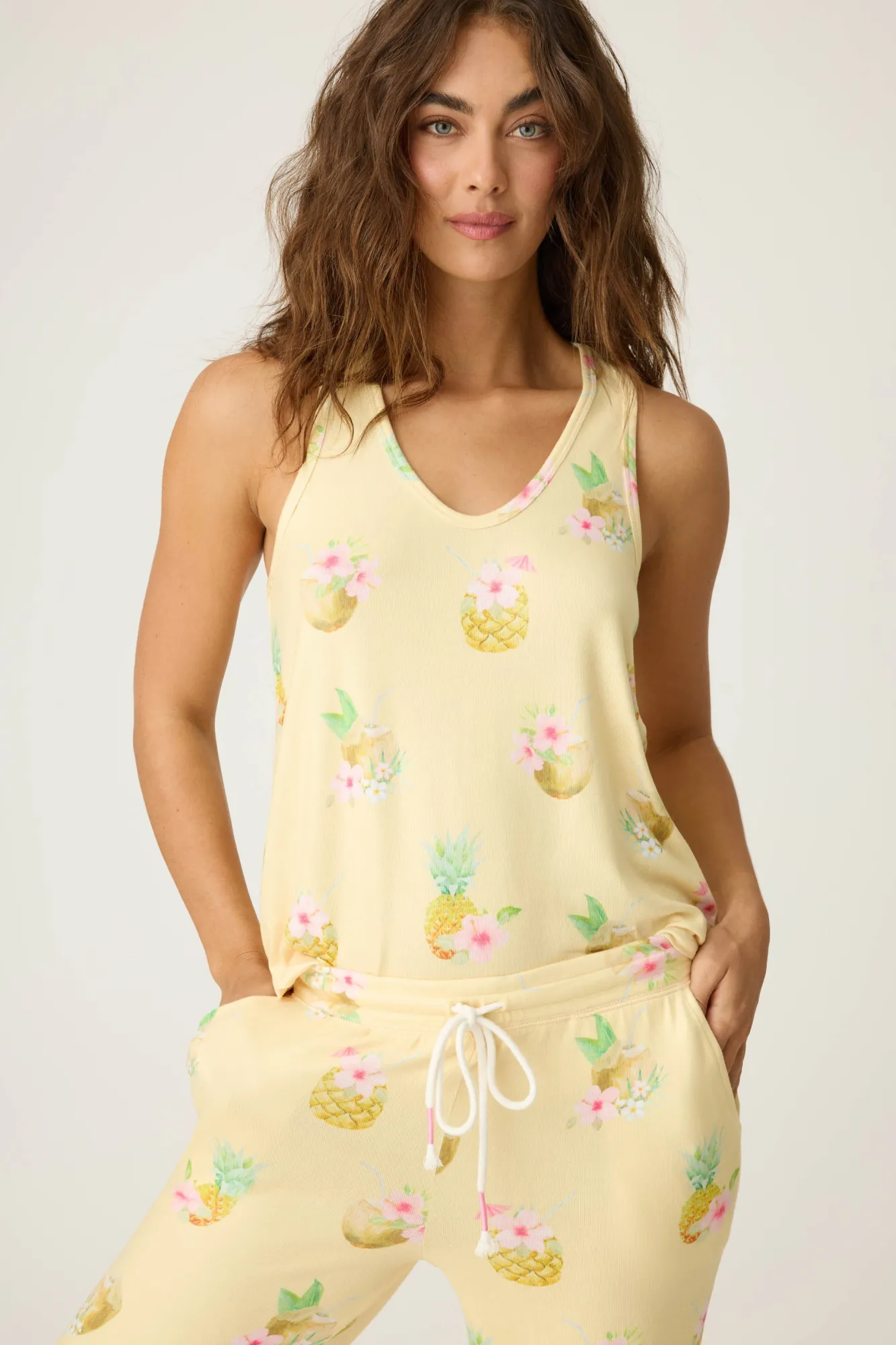 P.J. Salvage Tops | Coffee & Cocktails>Aloha Hour Tank Top