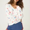 P.J. Salvage Tops | Peachy>American Honey Cowboy Print Long Sleeve Top