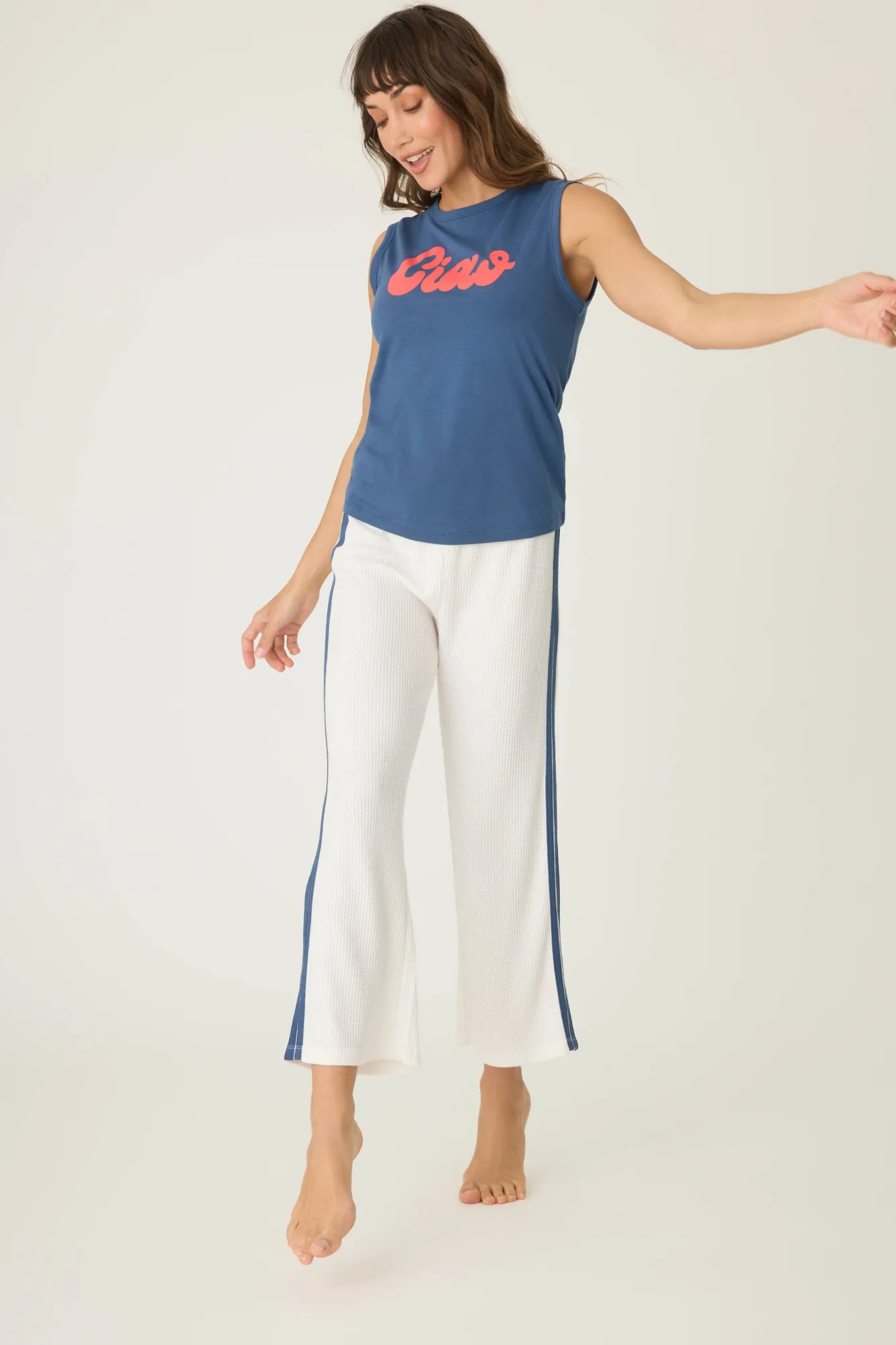 P.J. Salvage Tops | Graphic Prints>Back On Track Ciao Tank Top