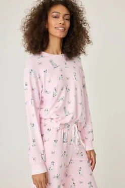 P.J. Salvage Tops | Animal Prints>Butterfly Grove Long Sleeve Top