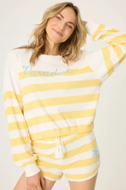 P.J. Salvage Loungewear | Loungewear>Cabana Paradise Long Sleeve "Paradise" Top