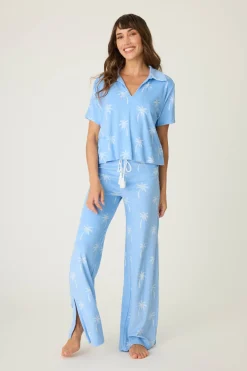 P.J. Salvage Loungewear | Loungewear>Cabana Paradise Palm Print Lounge Set