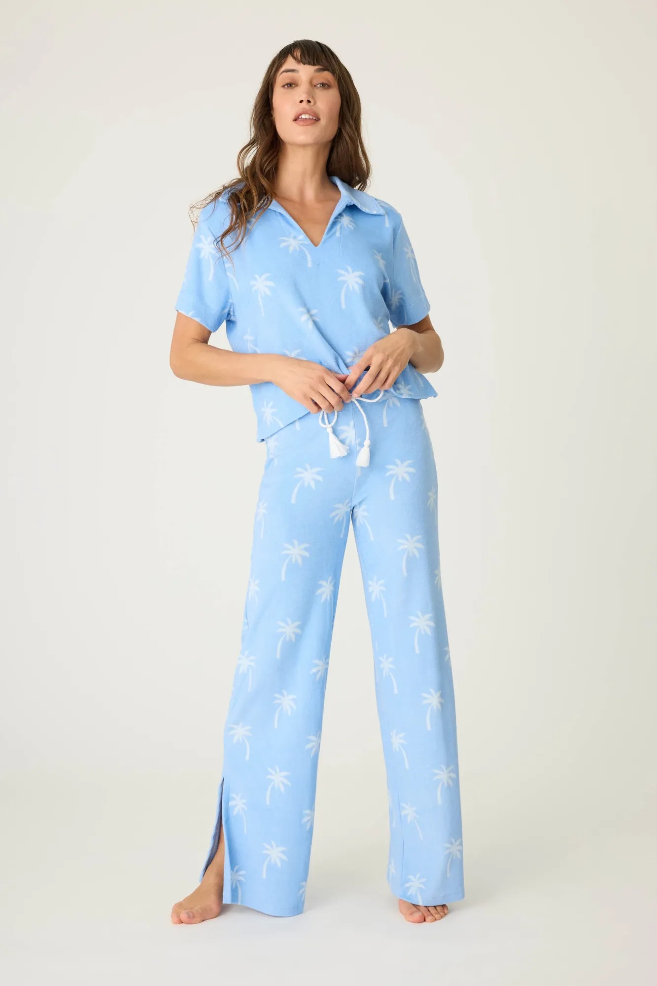 P.J. Salvage Loungewear | Loungewear>Cabana Paradise Palm Print Lounge Set