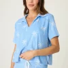 P.J. Salvage Tops | Cotton>Cabana Paradise Short Sleeve Palm Print Top