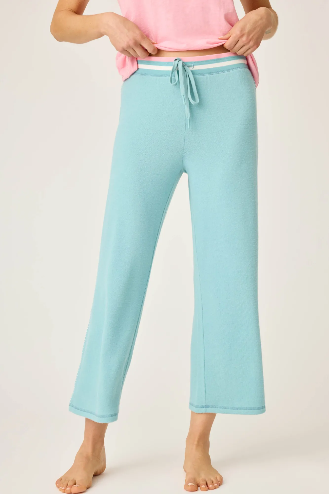 P.J. Salvage Bottoms | Peachy>Cool Breeze Solid Cropped Pant