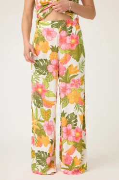 P.J. Salvage Bottoms | Florals & Botanicals>Copacabana Floral Open Leg Pant