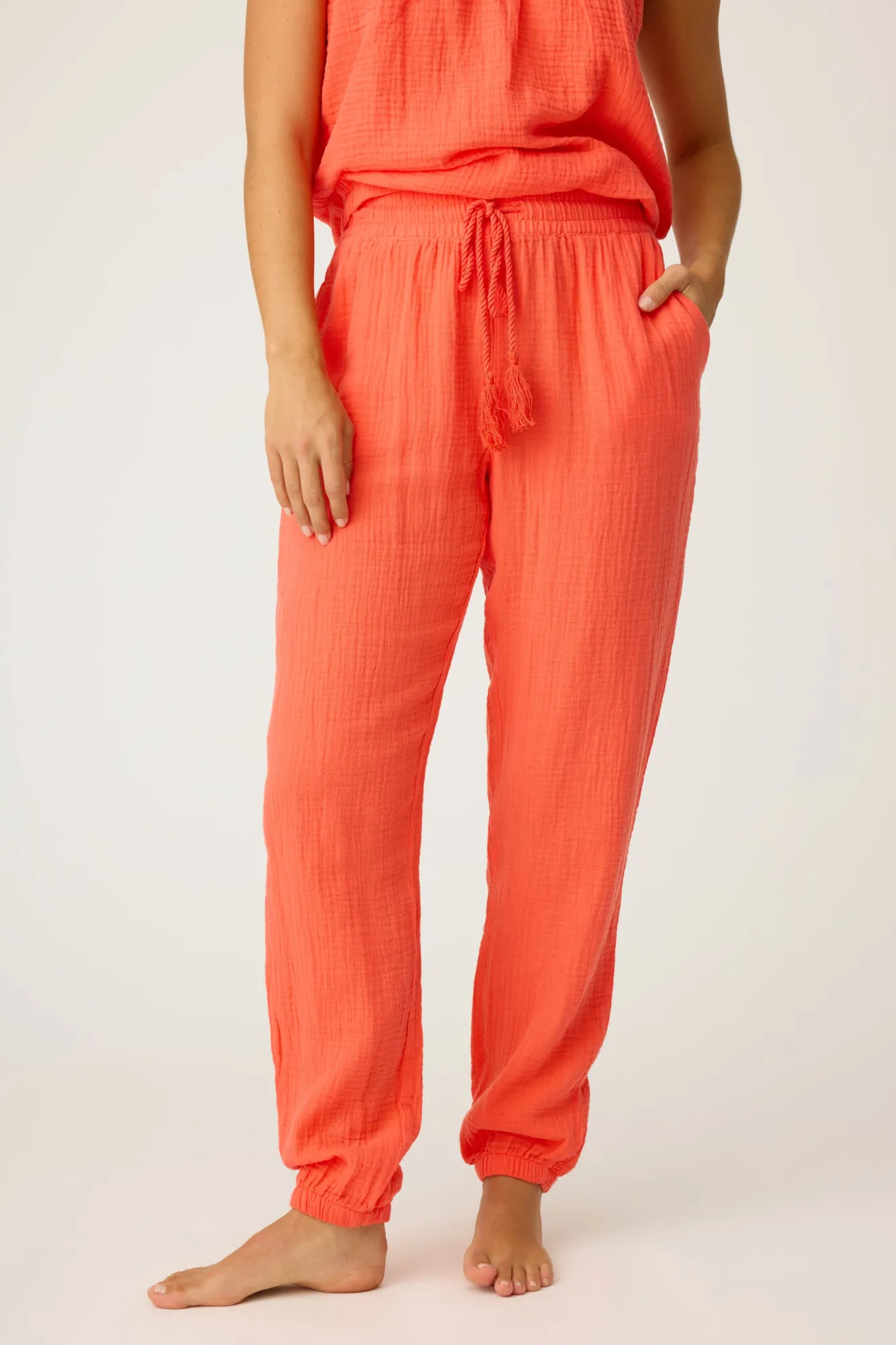 P.J. Salvage Bottoms | Cotton>Copacabana Gauze Banded Pant