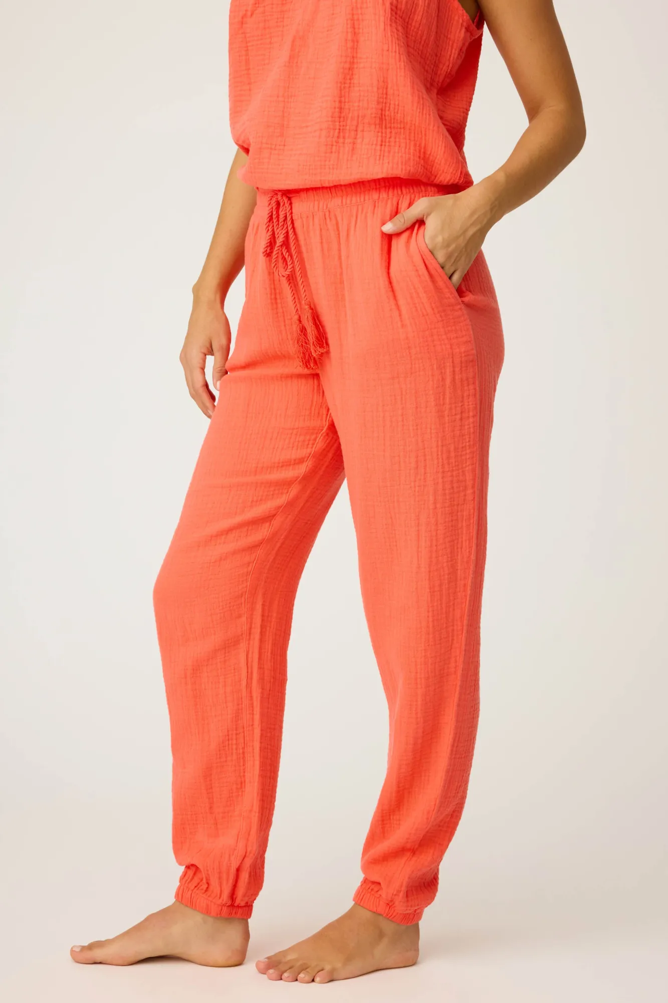 P.J. Salvage Bottoms | Cotton>Copacabana Gauze Banded Pant