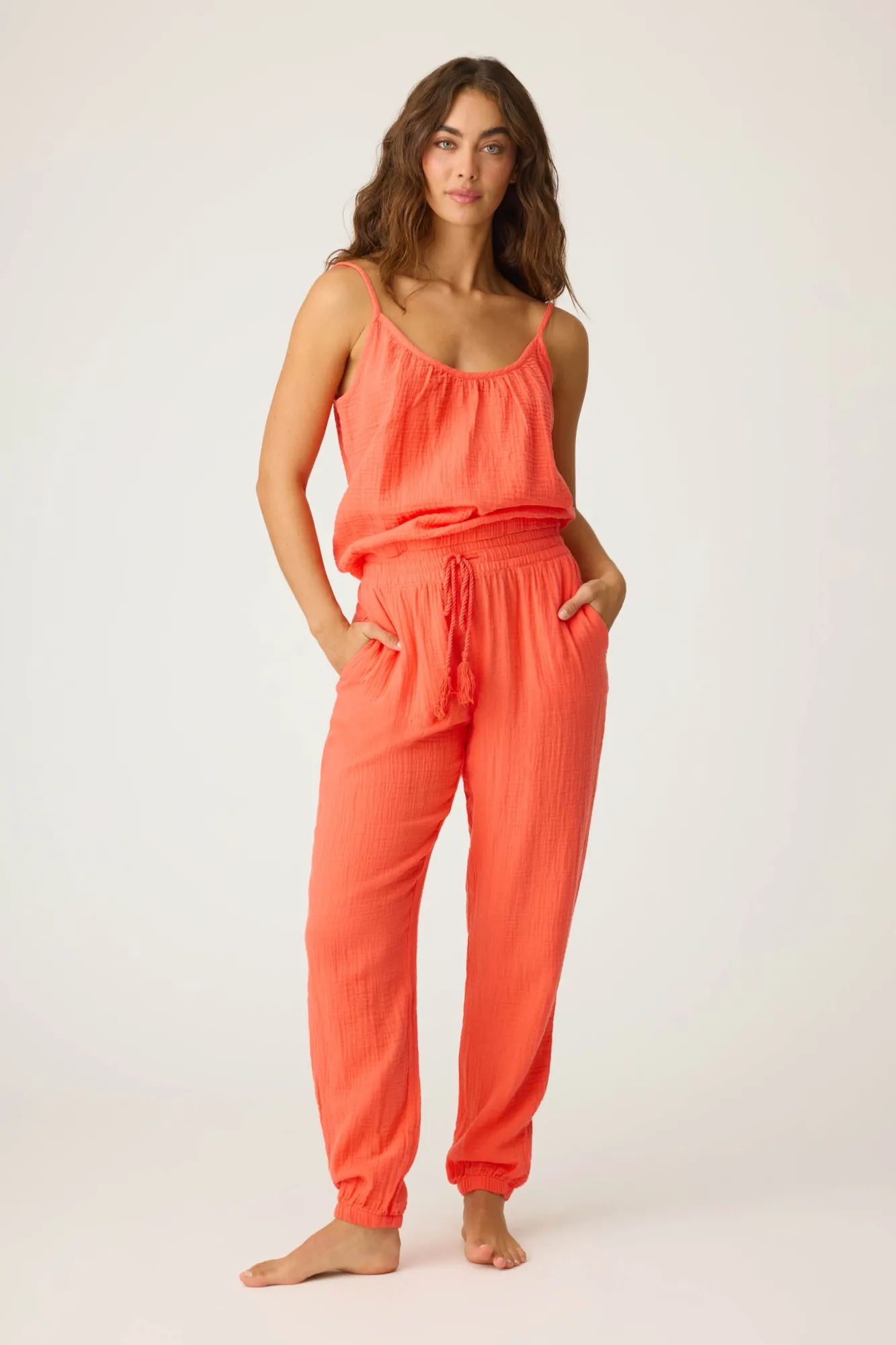 P.J. Salvage Bottoms | Cotton>Copacabana Gauze Banded Pant