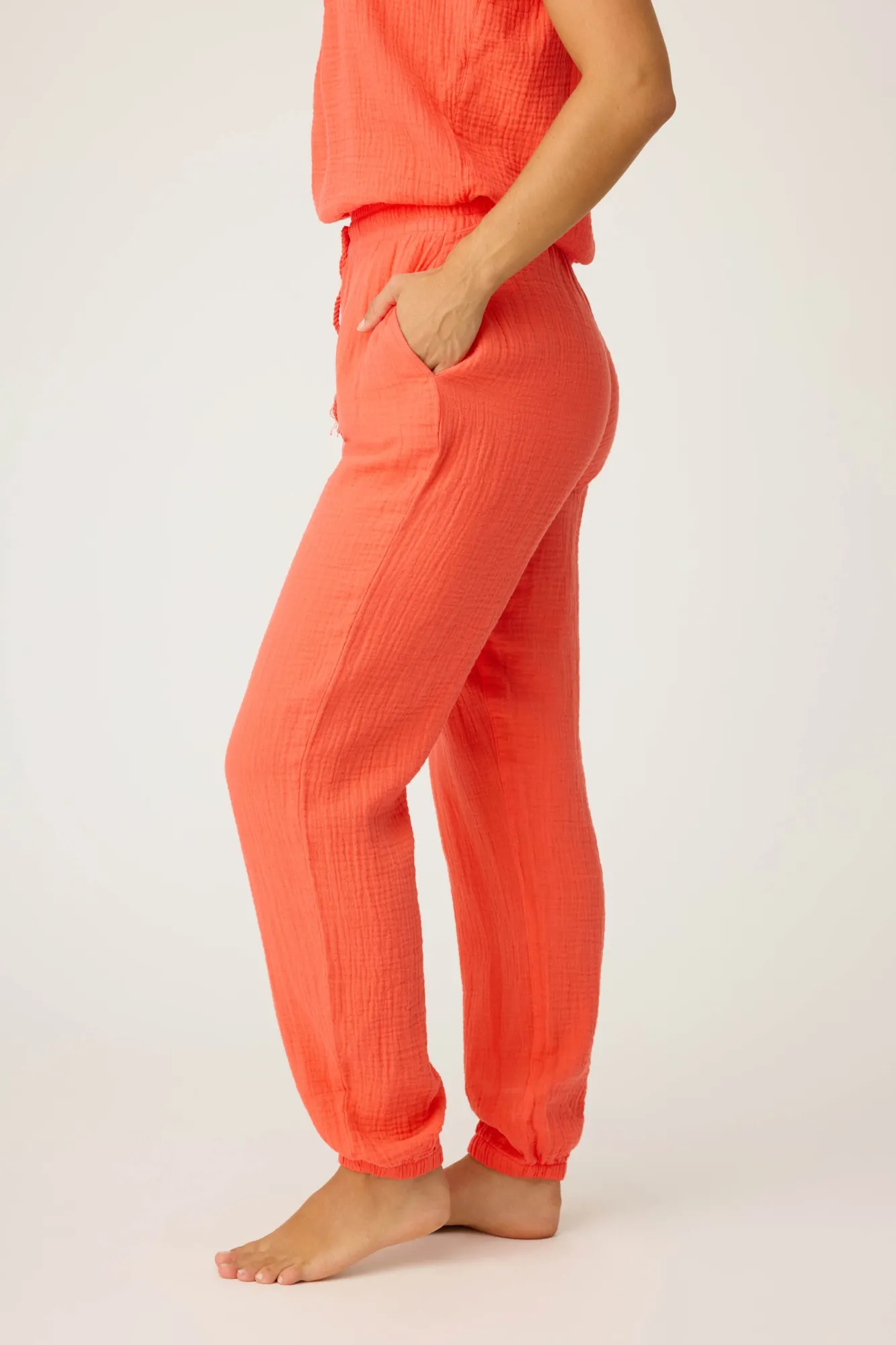 P.J. Salvage Bottoms | Cotton>Copacabana Gauze Banded Pant