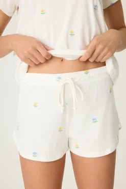 P.J. Salvage Loungewear | Loungewear>Dainty Daisy Embroidered Shorts