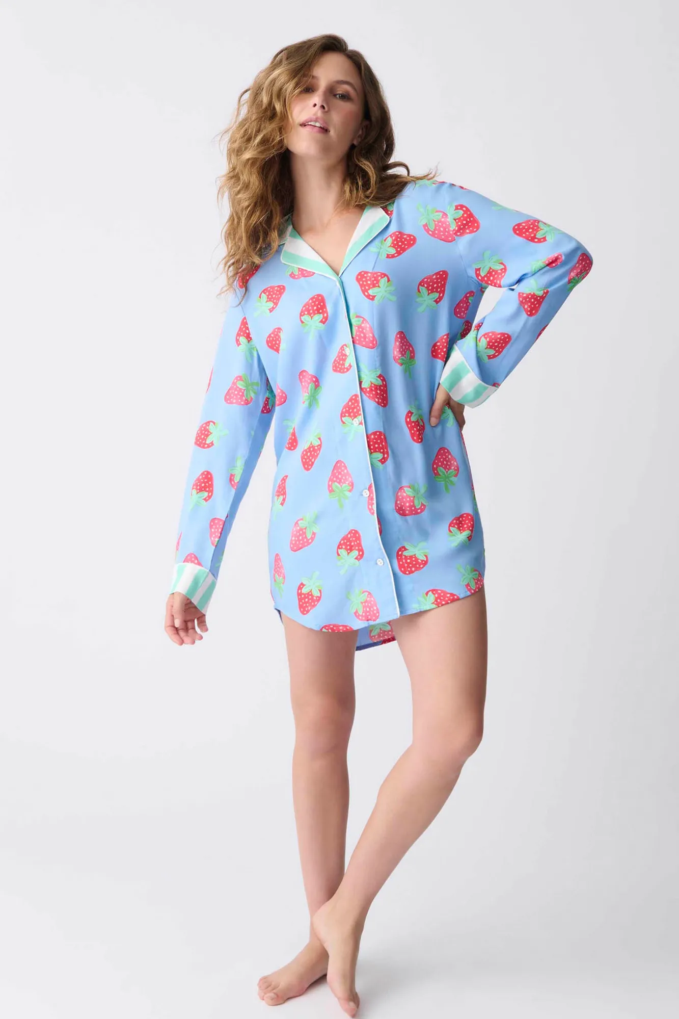 Women P.J. Salvage Robes & Nightshirts | Sweets & Treats>Farmer's Market Strawberry Nightshirt