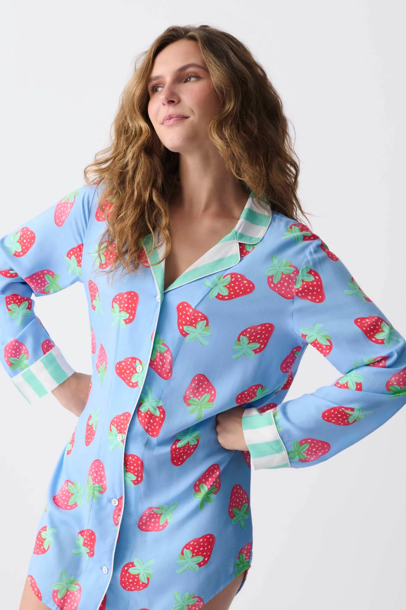 Women P.J. Salvage Robes & Nightshirts | Sweets & Treats>Farmer's Market Strawberry Nightshirt