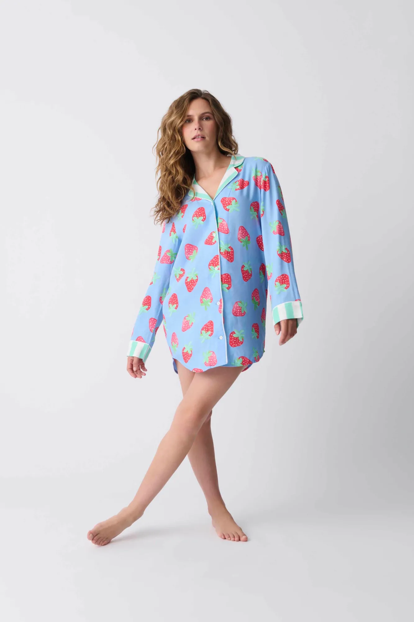 Women P.J. Salvage Robes & Nightshirts | Sweets & Treats>Farmer's Market Strawberry Nightshirt