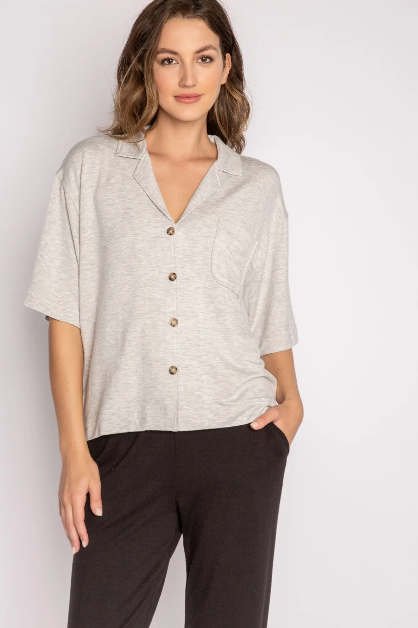 P.J. Salvage Terry | All-season Fabrics>Jammie Essentials Short Sleeve Top