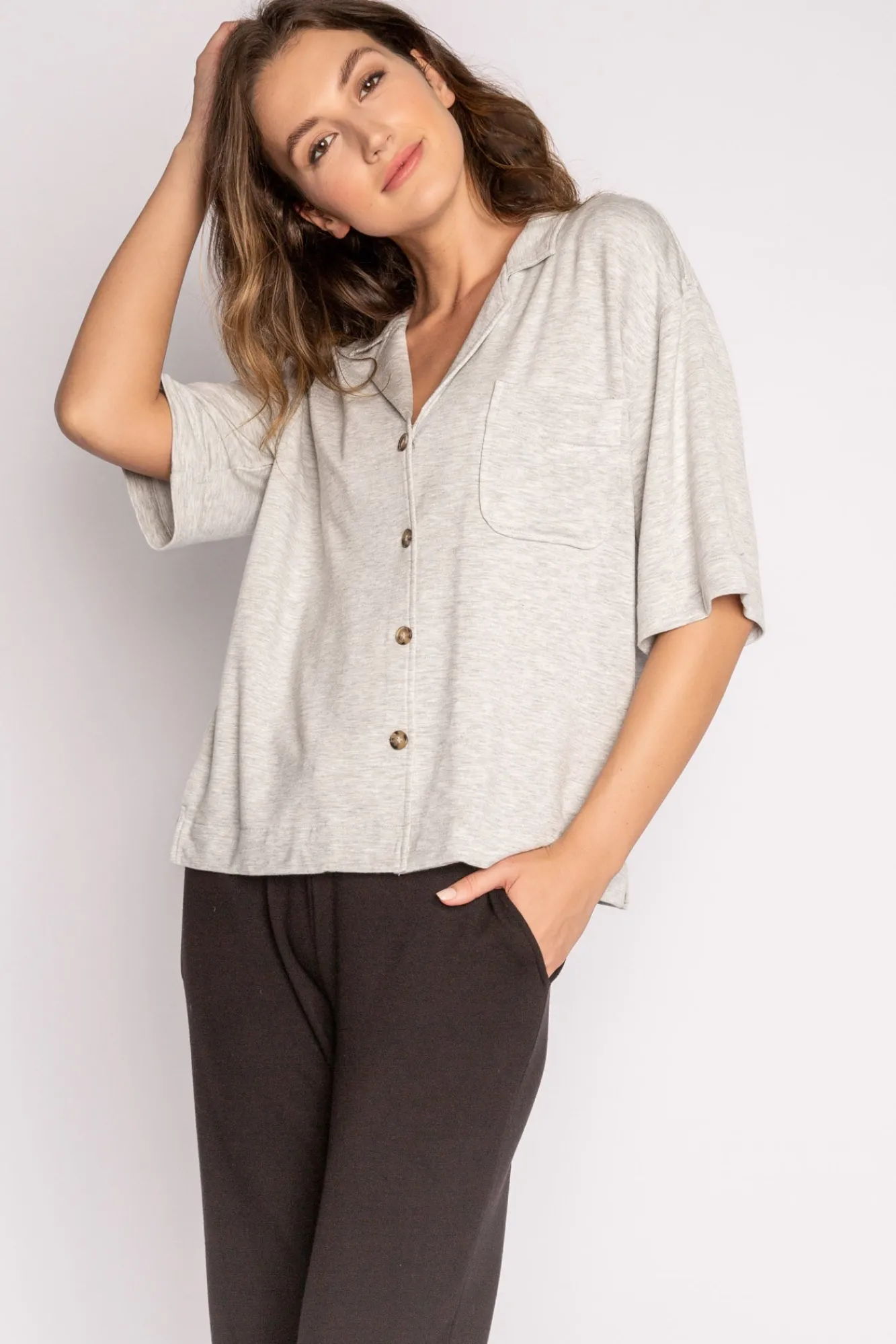 P.J. Salvage Terry | All-season Fabrics>Jammie Essentials Short Sleeve Top