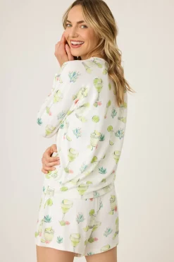 P.J. Salvage Tops | Coffee & Cocktails>Limes & Sunshine Long Sleeve Top