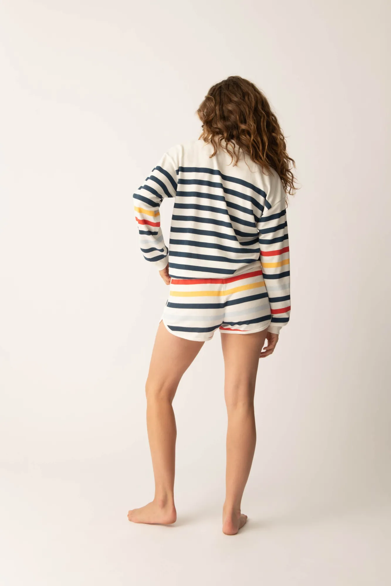 P.J. Salvage Loungewear | Loungewear>Maritime Lounge Stripe 1/4 Zip Top