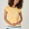 P.J. Salvage Loungewear | Loungewear>Maritime Short Sleeve Embroidered Top