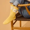 P.J. Salvage Socks | Cotton>Palm Tree Ribbed Crew Socks