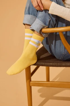 P.J. Salvage Socks | Cotton>Palm Tree Ribbed Crew Socks