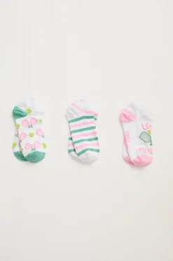 P.J. Salvage Socks | Cotton>Pickleball 3-pack No Show Socks