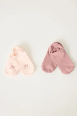 P.J. Salvage Socks | Cotton>Pink Bow 2-Pack Half-Cushion Socks