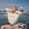 P.J. Salvage Outerwear | Graphic Prints>Seaside Waffle & Embroidered Sweater