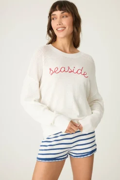 P.J. Salvage Outerwear | Graphic Prints>Seaside Waffle & Embroidered Sweater