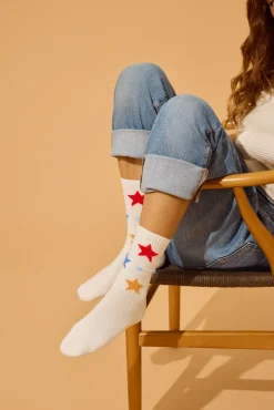 P.J. Salvage Socks | Hearts>Stars Ribbed Crew Socks