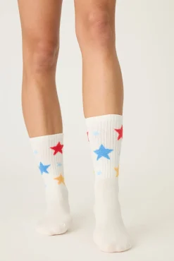P.J. Salvage Socks | Hearts>Stars Ribbed Crew Socks