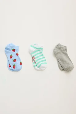 P.J. Salvage Socks | Cotton>Strawberry 3-Pack No Show Socks