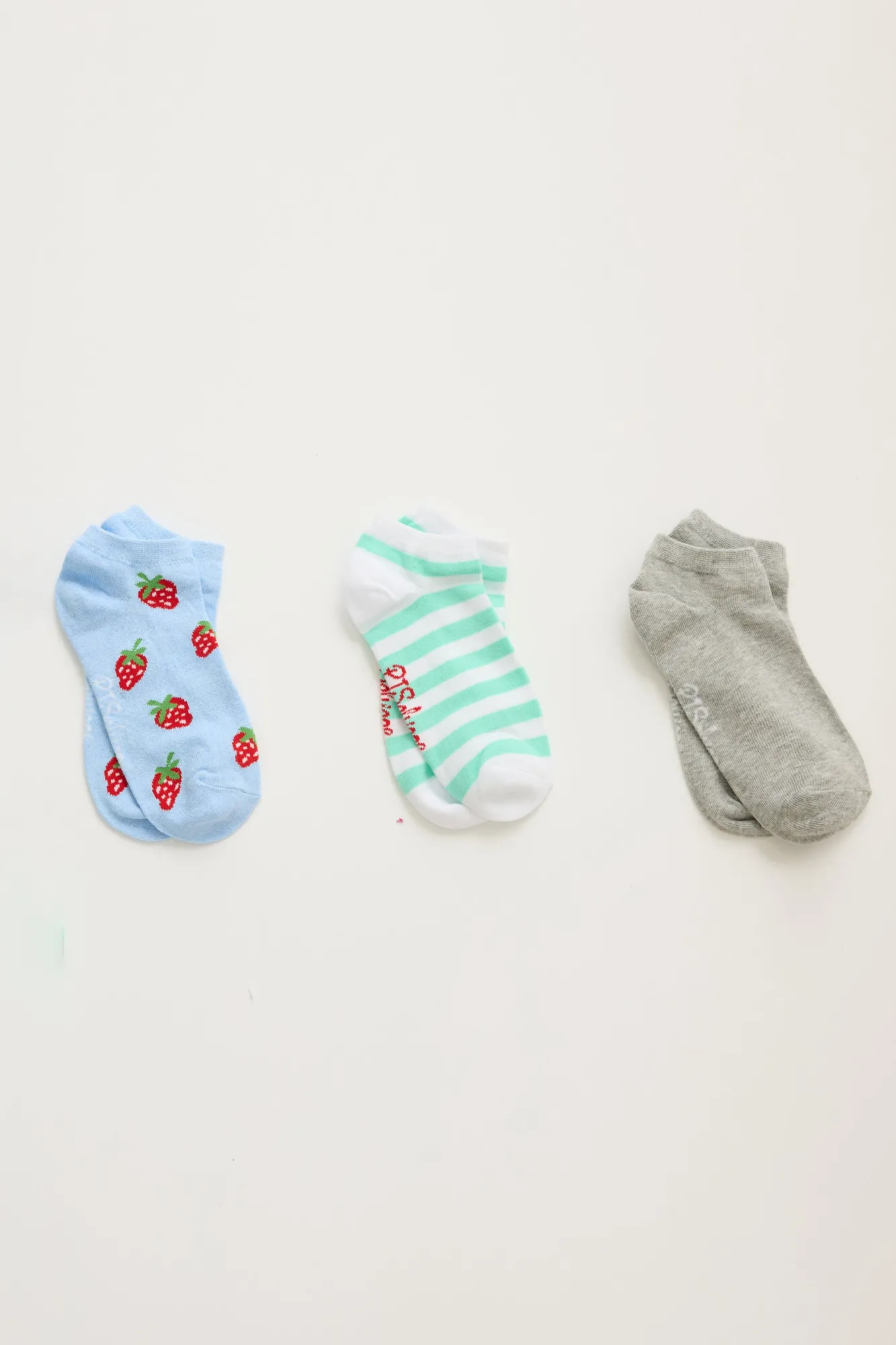 P.J. Salvage Socks | Cotton>Strawberry 3-Pack No Show Socks