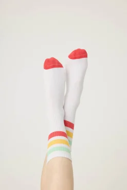 P.J. Salvage Socks | Stripes>Striped Ribbed Crew Sock