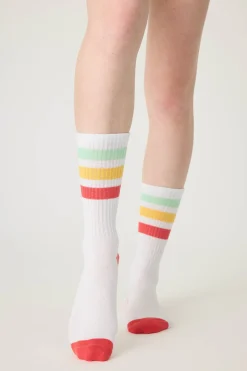 P.J. Salvage Socks | Stripes>Striped Ribbed Crew Sock