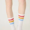P.J. Salvage Socks | Stripes>Striped Ribbed Crew Socks