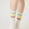 P.J. Salvage Socks | Stripes>Striped Ribbed Crew Socks