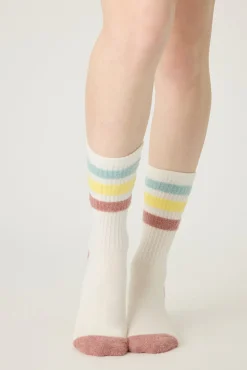 P.J. Salvage Socks | Stripes>Striped Ribbed Crew Socks