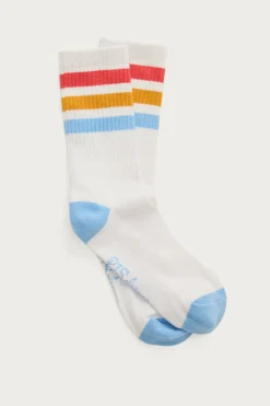 P.J. Salvage Socks | Stripes>Striped Ribbed Crew Socks