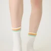 P.J. Salvage Socks | Stripes>Striped Terry Turn-cuff Anklet