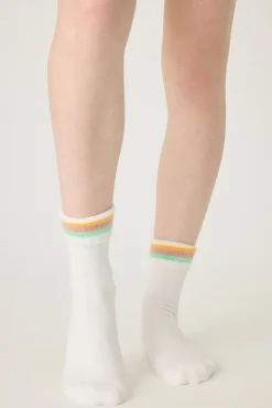P.J. Salvage Socks | Stripes>Striped Terry Turn-cuff Anklet