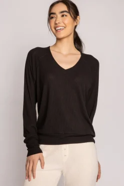 P.J. Salvage Tops | Peachy>Textured Essentials Long Sleeve Top