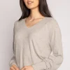 P.J. Salvage Tops | Peachy>Textured Essentials Long Sleeve Top