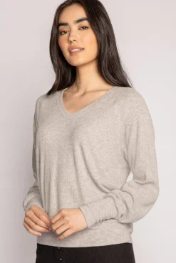 P.J. Salvage Tops | Peachy>Textured Essentials Long Sleeve Top