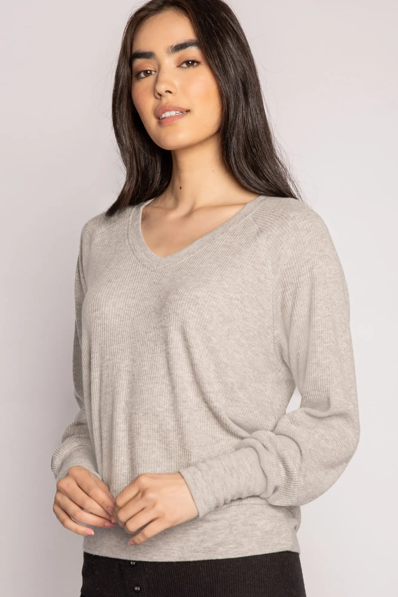P.J. Salvage Tops | Peachy>Textured Essentials Long Sleeve Top