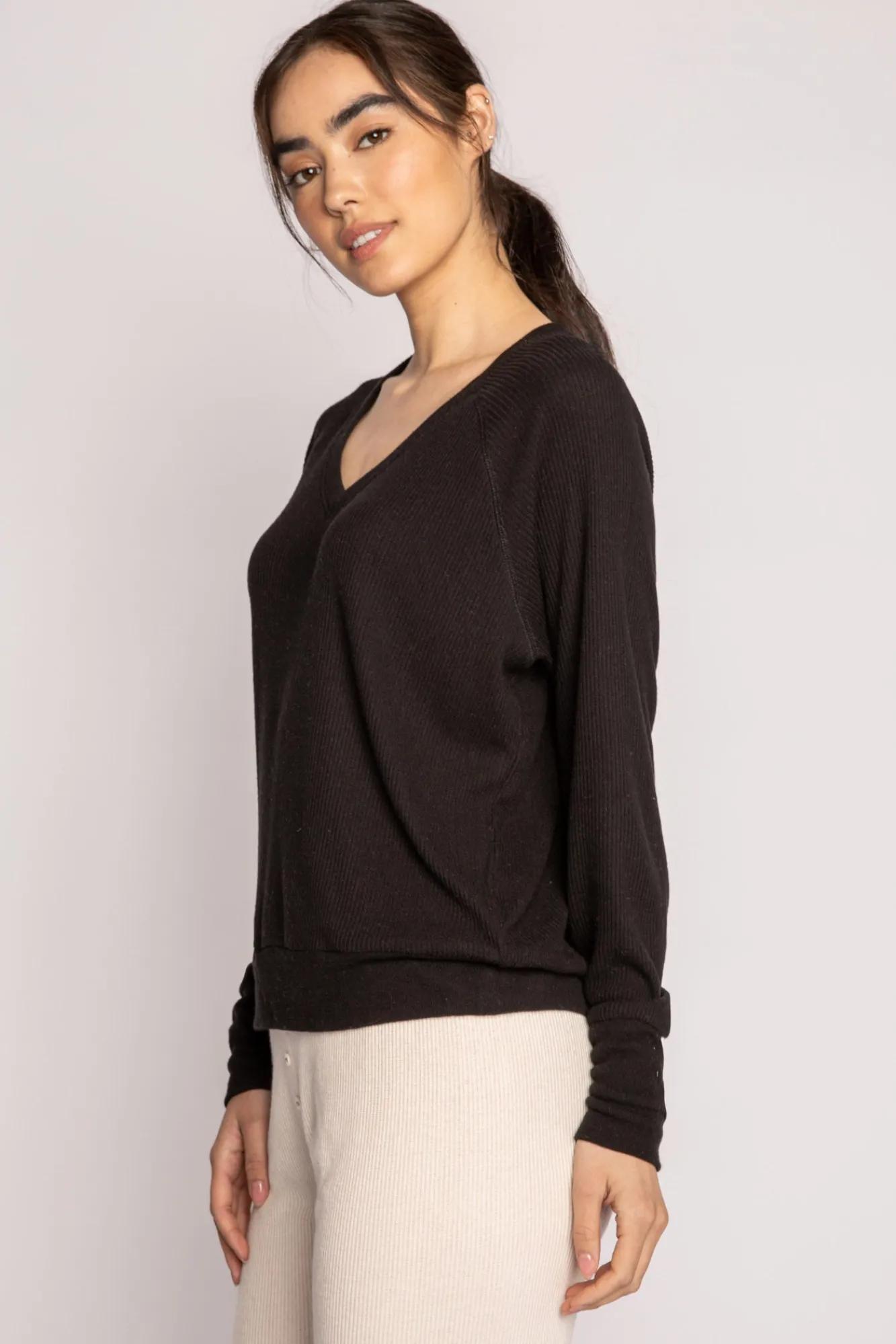 P.J. Salvage Tops | Peachy>Textured Essentials Long Sleeve Top